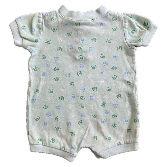 Vintage Basic Editions Baby handprint short romper size 6-9 months - Picture 2 of 3